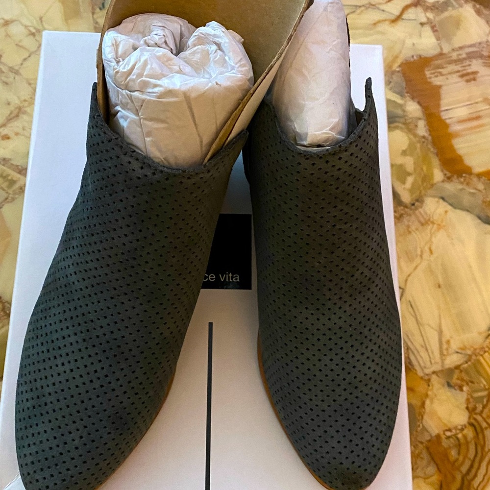 Gray suede bootie